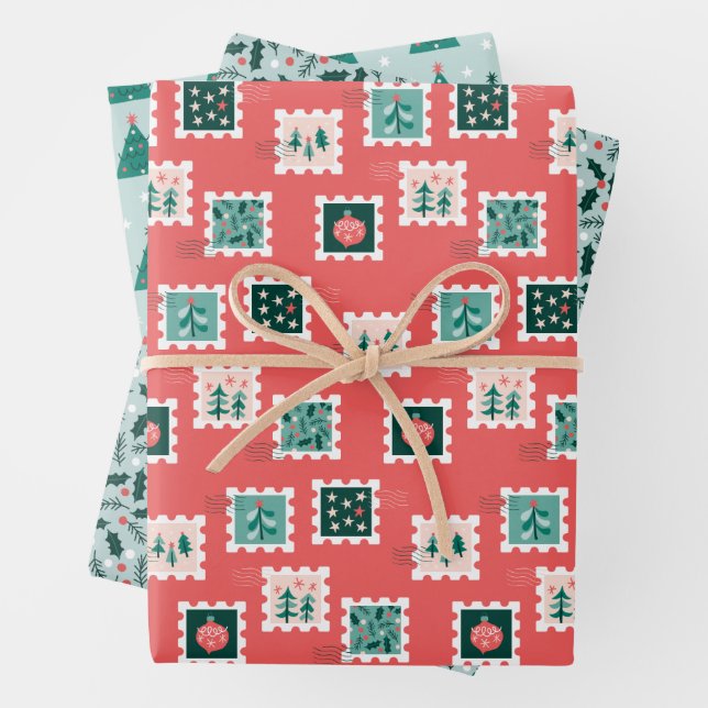Feuilles de papier cadeau Merry Holly Days Mix (En situation)