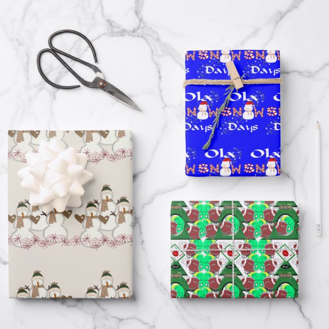 Feuilles de papier cadeau Santa Noël joyeux (Recto)