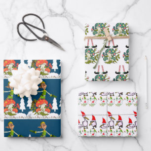 Feuilles de papier cadeau Santa Noël joyeux