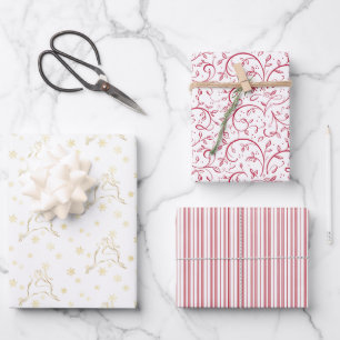 Feuilles de papier chic Holiday Gold et Red Wrappi