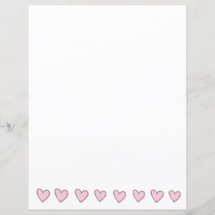 Feuilles de papier - Coeurs roses