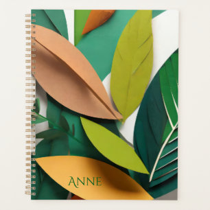 Feuilles de papier coupé en vert et or