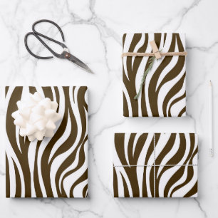 Feuilles de papier d'emballage Brown Zebra Skin
