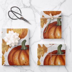 Feuilles de papier d'emballage citrouille