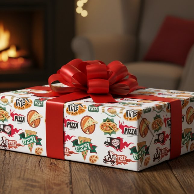 Feuilles de papier d'emballage de la collection Pi (Pizza Pie Wrapping Paper Sheets)
