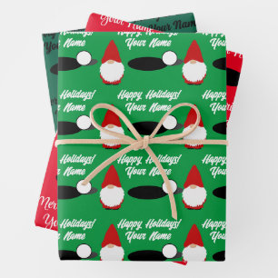 Feuilles de papier d'emballage de lutin de Noël de