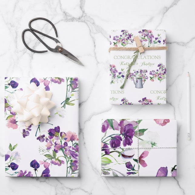 Feuilles de papier d'emballage Félicitations Pois  (Recto)