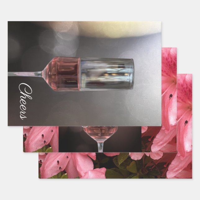 Feuilles de papier d'emballage Fleurs de Vin (Lot)