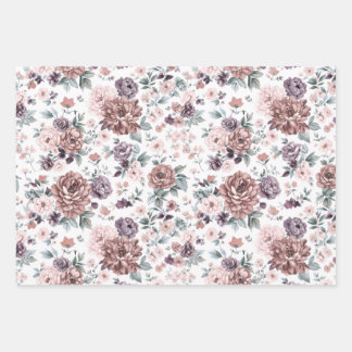 Feuilles de papier d'emballage floral