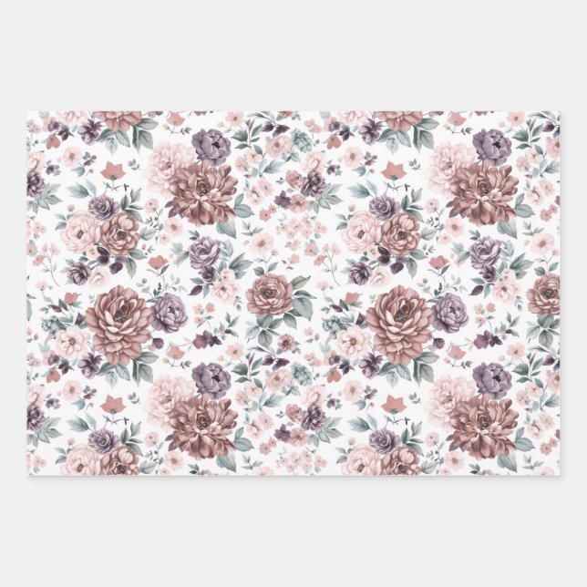 Feuilles de papier d'emballage floral (Devant)