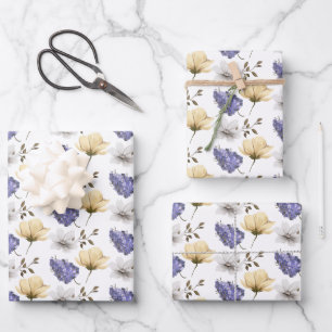 Feuilles de papier d'emballage floral