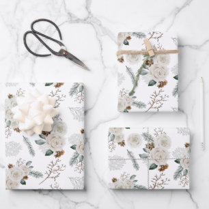 Feuilles de papier d'emballage floral et botanique