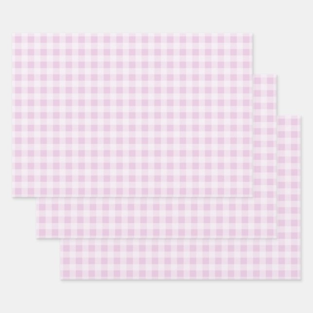 Feuilles de papier d'emballage Gingham barbe à pap (Lot)