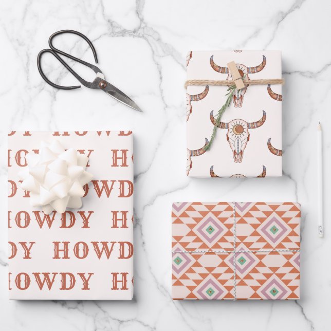 Feuilles de papier d'emballage Last Rodeo de cowgi (Recto)