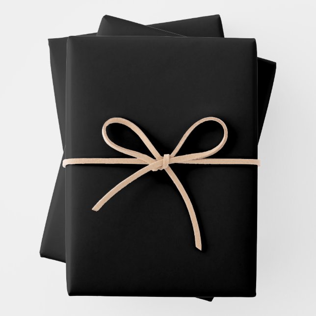 Feuilles de papier d'emballage mat noir (En situation)