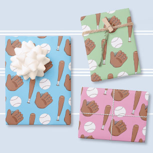 Feuilles de papier d'emballage motif gant de baseb