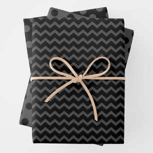 Feuilles de papier d'emballage multi-motifs gris e
