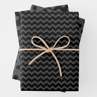 Feuilles de papier d'emballage multi-motifs gris e