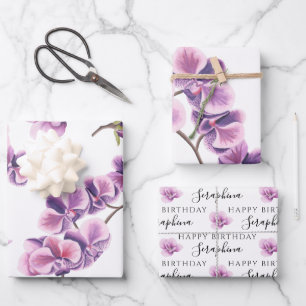 Feuilles de papier d'emballage pour orchidées d'an