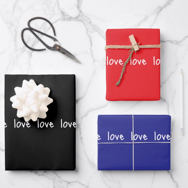 Feuilles de papier d'emballage Saint-Valentin Amou (Recto)