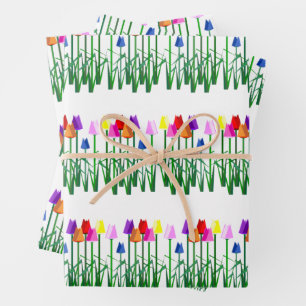 Feuilles de papier d'emballage Tulipes