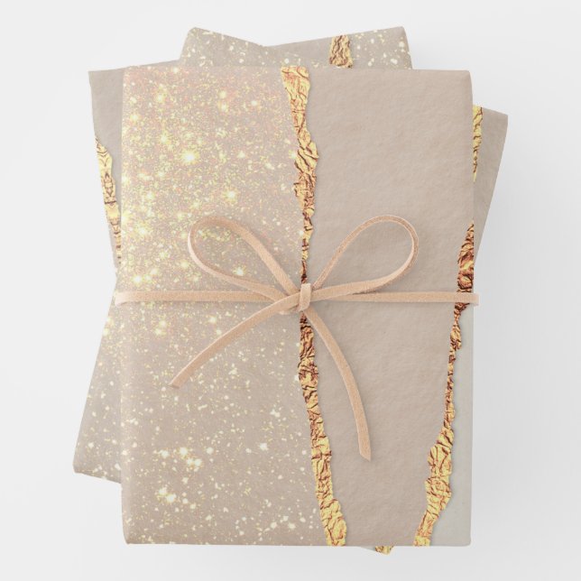 feuilles de papier d'emballage usé shimmer (En situation)