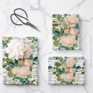 Feuilles de papier d'enrobage de collage de Rose