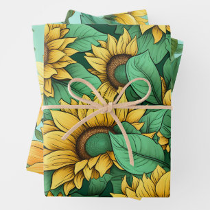 Feuilles de papier d'enrobage de tournesol