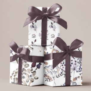 Feuilles de papier d'enveloppement botanique