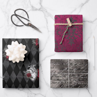 Feuilles de papier d'enveloppement cardiaque gothi