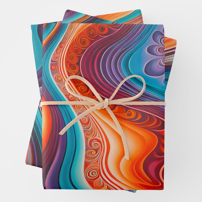 Feuilles de papier d'enveloppement coloré Psychede (Créateur téléchargé)