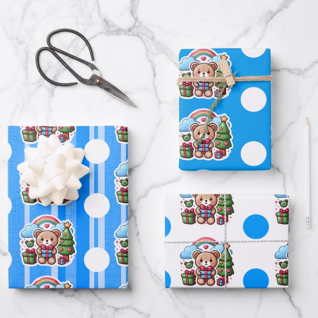 Feuilles de papier d'enveloppement d'Anniversaire  (Recto)