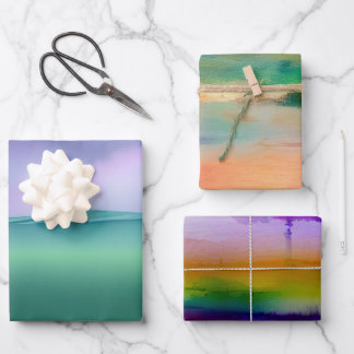 Feuilles de papier d'enveloppement d'aquarelle