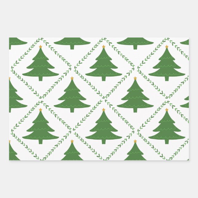 Feuilles de papier d'enveloppement d'arbre de Noël (Devant)
