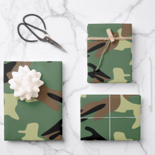 Feuilles de papier d'enveloppement de camouflage m