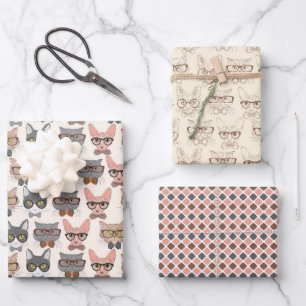 Feuilles de papier d'enveloppement de chats