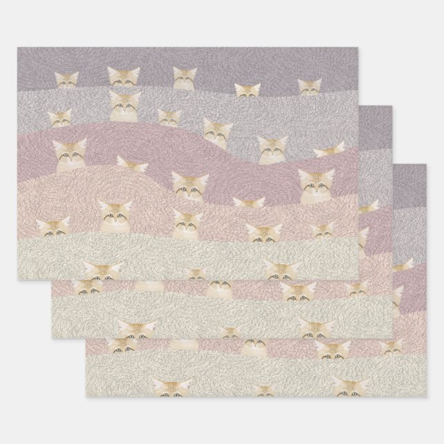 Feuilles de papier d'enveloppement de chats de sab (Lot)