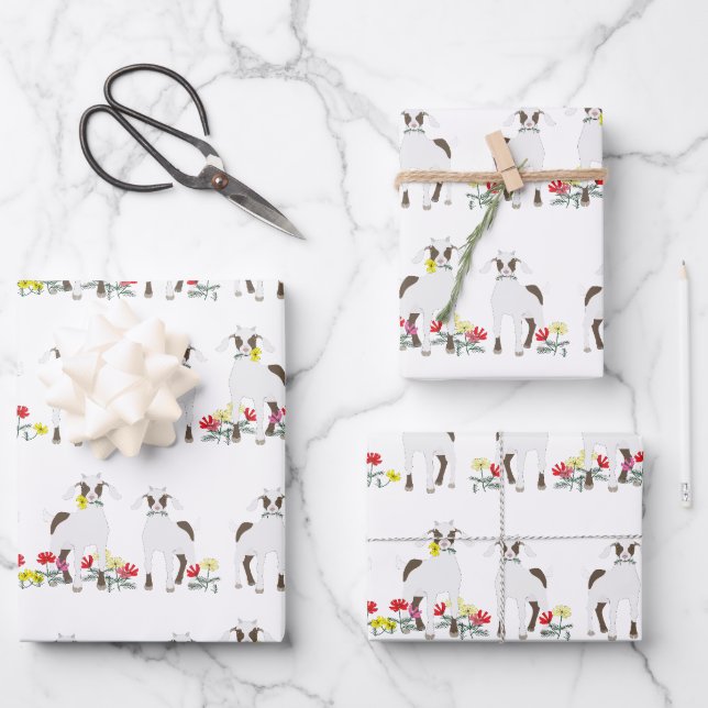 Feuilles de papier d'enveloppement de chèvres (Recto)