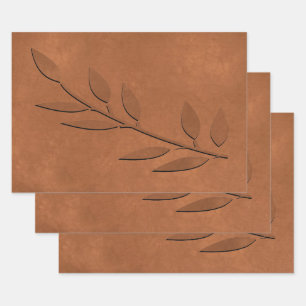 Feuilles de papier d'enveloppement de cuivre broyé
