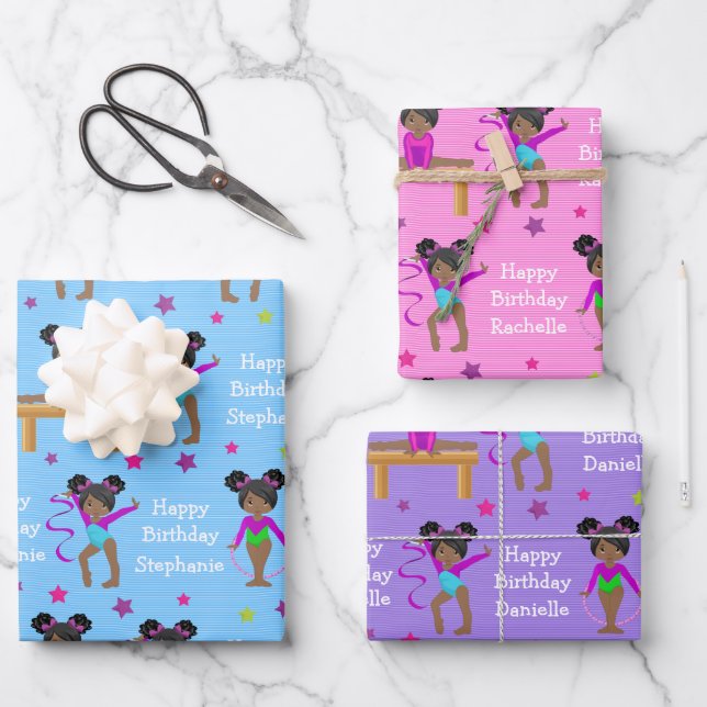 Feuilles de papier d'enveloppement de gymnaste noi (Recto)