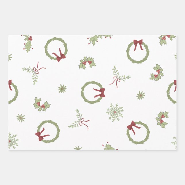 Feuilles de papier d'enveloppement de Noël (Devant)