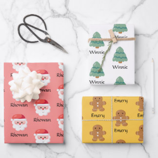 Feuilles de papier d'enveloppement de Noël personn