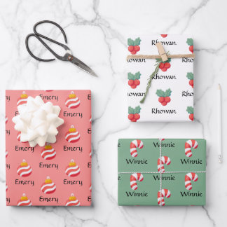 Feuilles de papier d'enveloppement de Noël personn