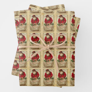 Feuilles de papier d'enveloppement de Noël Vintage