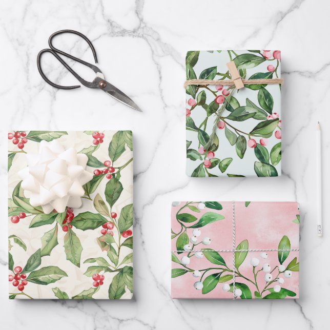 Feuilles de papier d'enveloppement de Noël Vintage (Recto)