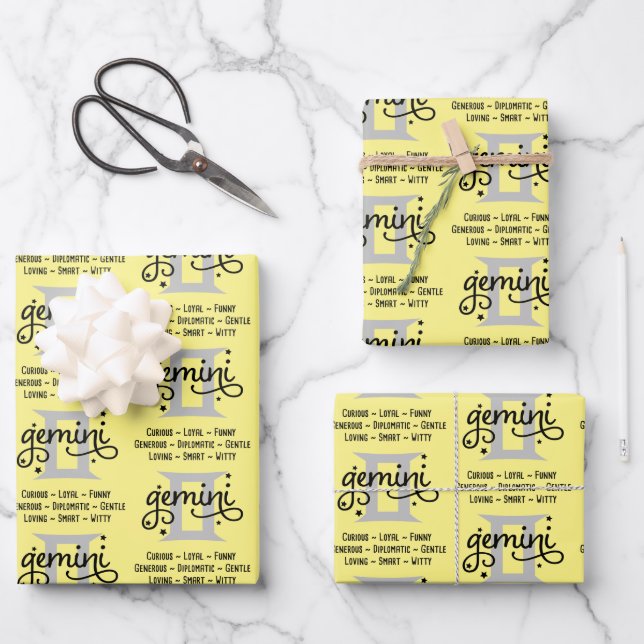 Feuilles de papier d'enveloppement de Trait Gemini (Recto)