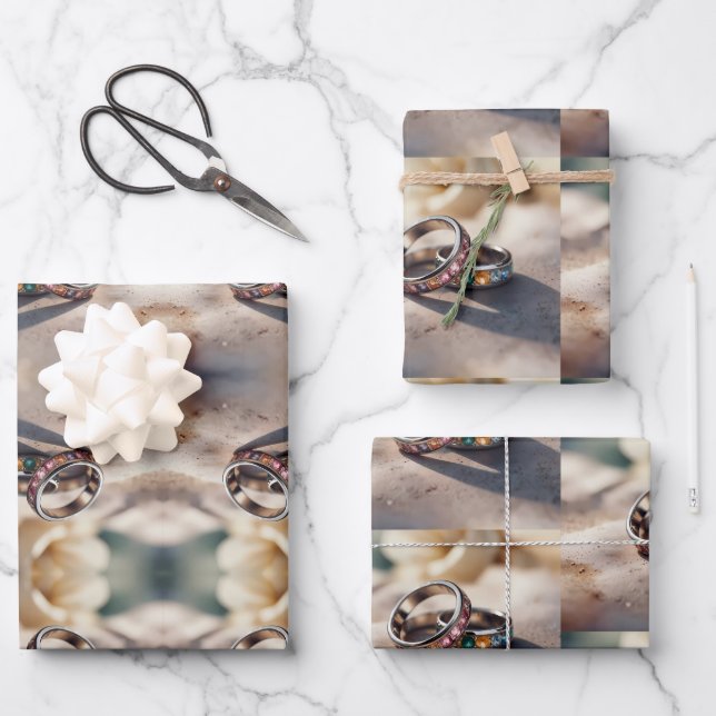 Feuilles de papier d'enveloppement des anneaux mar (Recto)