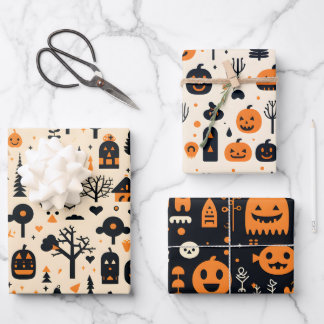 Feuilles de papier d'enveloppement d'Halloween sér