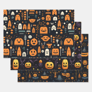 Feuilles de papier d'enveloppement d'Halloween sér