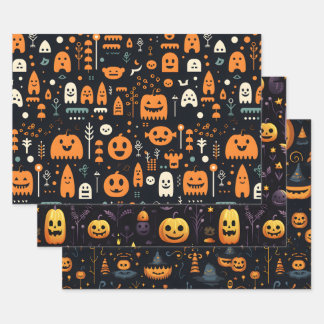 Feuilles de papier d'enveloppement d'Halloween sér